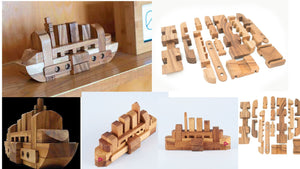 Ship boat Puzzle - 3D Interlocking boat wooden puzzle.