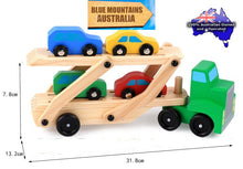 Load image into Gallery viewer, Kids wooden truck toy (Pine) 6 wheels plus movable tray and cars
