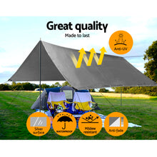 Load image into Gallery viewer, Instahut 6x7.3m Tarp Camping Tarps Poly Tarpaulin Heavy Duty Cover 180gsm Silver
