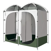 Load image into Gallery viewer, Weisshorn Double Camping Shower Toilet Tent Outdoor Portable Change Room Green
