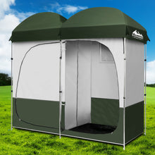 Load image into Gallery viewer, Weisshorn Double Camping Shower Toilet Tent Outdoor Portable Change Room Green
