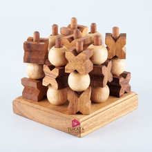 Load image into Gallery viewer, Tic-Tac-Toe 3D puzzle 3D wooden Brain teaser puzzle
