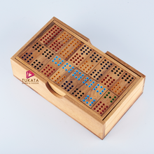 Load image into Gallery viewer, Dominoes Game wood Set 91 pieces Handmade Dominoes in Gift box
