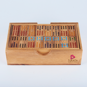 Dominoes Game wood Set 91 pieces Handmade Dominoes in Gift box