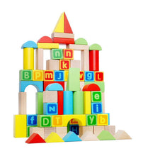 Load image into Gallery viewer, Kids Wooden Blocks 80 Pcs - Rec. Age: 24 months +
