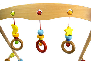 Baby play gym with colourful hanging toys