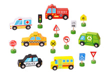 Load image into Gallery viewer, TRANSPORTATION &amp; STREET SIGN Set with Cars and signs.
