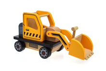 Load image into Gallery viewer, Excavator toy wooden bulldozer with movable parts-large 28 cm length- gift ready.
