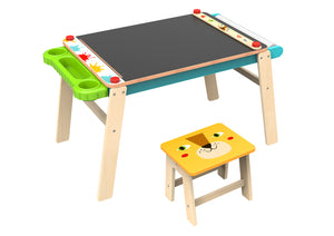 Kids art play table Chalkboard and storage.