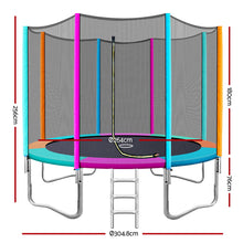 Load image into Gallery viewer, 10FT Trampoline Round Trampolines Kids Safety Net Enclosure Pad Outdoor Gift Multi-coloured
