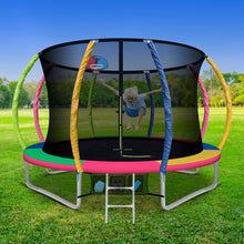 Load image into Gallery viewer, Everfit 10FT Trampoline Round Trampolines With Basketball Hoop Kids Present Gift Enclosure Safety Net Pad Outdoor Multi-coloured
