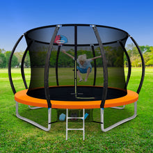 Load image into Gallery viewer, Everfit 10FT Trampoline Round Trampolines With Basketball Hoop Kids Present Gift Enclosure Safety Net Pad Outdoor Orange
