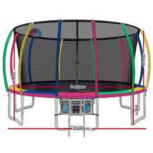 Load image into Gallery viewer, Everfit 16FT Trampoline Round Trampolines With Basketball Hoop Kids Present Gift Enclosure Safety Net Pad Outdoor Multi-coloured
