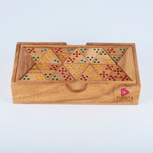 Load image into Gallery viewer, Wooden Domino Game Set Triangle shaped Handmade Dominoes in Gift box
