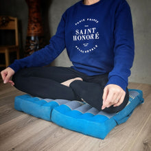 Load image into Gallery viewer, Thai kapok cushion Foldable Meditation Cushion + Seating Block Set RedEle.
