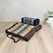 Load image into Gallery viewer, Thai kapok cushion Foldable Meditation Cushion + Seating Block Set RedEle.
