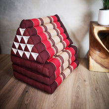 Load image into Gallery viewer, Jumbo Thai Triangle Pillow THREE FOLDS RED
