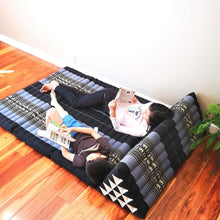 Load image into Gallery viewer, Thai kapok cushion XL double bed size Thai Triangle Pillow Daybed THREE FOLDS Blue Elephant.-out stock
