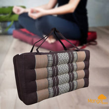 Load image into Gallery viewer, Double Fold Portable Meditation Cushion 100% handmade in Thailand with 100% Kapok Fill
