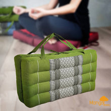 Load image into Gallery viewer, Thai kapok cushion 2-Fold Meditation Cushion Yoga Mat Green
