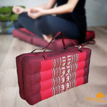 Load image into Gallery viewer, Double Fold Portable Meditation Cushion 100% handmade in Thailand with 100% Kapok Fill
