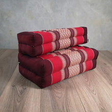 Load image into Gallery viewer, Thai kapok cushion3-Fold Zafu Meditation Cushion Set Thai Kapok Filled Floor Mat-RED.
