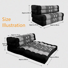 Load image into Gallery viewer, Thai kapok cushion3-Fold Zafu Meditation Cushion Set Thai Kapok Filled Floor Mat-RED.

