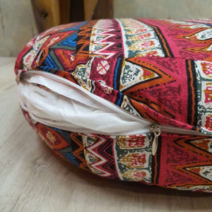 Thai kapok cushion Bohemian Meditation Cushion Red or Blue