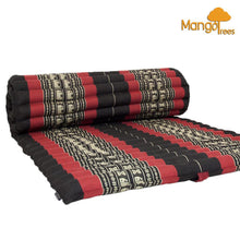 Load image into Gallery viewer, Thai kapok cushion Day bed Roll Up Mattress Foldout Mat for camping or motorbike trips in comfort Natural Kapok Filled Red Blue Green dark red options
