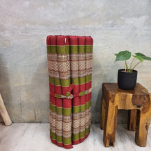 Load image into Gallery viewer, Thai kapok cushion Day bed Portable Roll Up Mattress Foldout Mat Red/Green or Blue , Red Thai handmade Kapok
