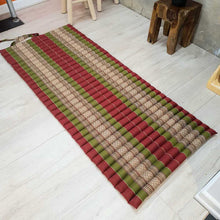 Load image into Gallery viewer, Thai kapok cushion Day bed Roll Up Mattress Foldout Mat for camping or motorbike trips in comfort Natural Kapok Filled Red Blue Green dark red options
