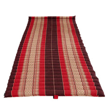 Load image into Gallery viewer, Thai kapok cushion Day bed Roll Up Mattress Foldout Mat for camping or motorbike trips in comfort Natural Kapok Filled Red Blue Green dark red options

