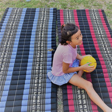 Load image into Gallery viewer, Thai kapok cushion Day bed Roll Up Mattress Foldout Mat for camping or motorbike trips in comfort Natural Kapok Filled Red Blue Green dark red options
