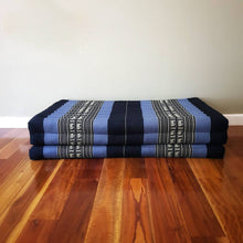 Load image into Gallery viewer, Thai kapok cushion Queen Size Foldable Mattress Natrual Kapok Fibre Filled Blue colour
