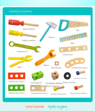 Load image into Gallery viewer, Pretend play tool set Wooden Toolbox Carpenter set in carry case-Beachwood.
