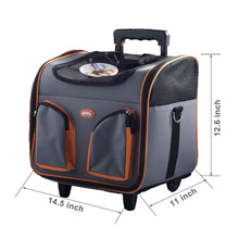 Load image into Gallery viewer, Pet Trolley Dog Cat Puppy Travel Wheeled Cart Portable Foldable Carrier Orange-2
