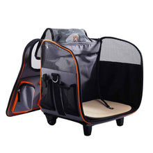 Load image into Gallery viewer, Pet Trolley Dog Cat Puppy Travel Wheeled Cart Portable Foldable Carrier Orange-3
