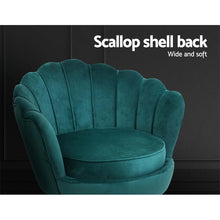 Load image into Gallery viewer, Artiss Armchair Lounge Chair Accent Armchairs Retro Lounge Accent Chair Single Sofa Velvet Shell Back Seat Green
