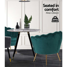 Load image into Gallery viewer, Artiss Armchair Lounge Chair Accent Armchairs Retro Lounge Accent Chair Single Sofa Velvet Shell Back Seat Green
