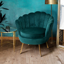 Load image into Gallery viewer, Artiss Armchair Lounge Chair Accent Armchairs Retro Lounge Accent Chair Single Sofa Velvet Shell Back Seat Green
