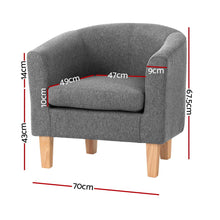 Load image into Gallery viewer, Artiss Abby Fabric Armchair - Grey
