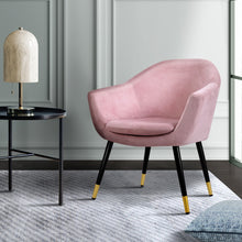 Load image into Gallery viewer, Artiss Armchair Lounge Chair Accent Armchairs Retro Single Sofa Velvet Pink Seat
