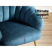 Load image into Gallery viewer, Artiss Armchair Lounge Chair Armchairs Accent Chairs Navy Blue Velvet Sofa Couch
