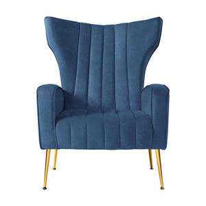 Artiss Armchair Lounge Accent Chairs Armchairs Chair Velvet Sofa Navy Blue Seat