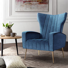 Load image into Gallery viewer, Artiss Armchair Lounge Accent Chairs Armchairs Chair Velvet Sofa Navy Blue Seat
