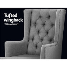 Load image into Gallery viewer, Artiss Rocking Armchair Feeding Chair Linen Fabric Armchairs Lounge Retro Grey
