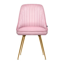 Load image into Gallery viewer, Artiss Set of 2 Dining Chairs Retro Chair Cafe Kitchen Modern Iron Legs Velvet Pink
