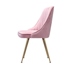 Load image into Gallery viewer, Artiss Set of 2 Dining Chairs Retro Chair Cafe Kitchen Modern Iron Legs Velvet Pink
