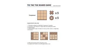 TIC TAC TOE naughts and Crosses board game on a wooden platform
