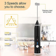 Load image into Gallery viewer, VIKUS Silver Rechargeable Electric Milk Frother Handheld (3 Speeds)
